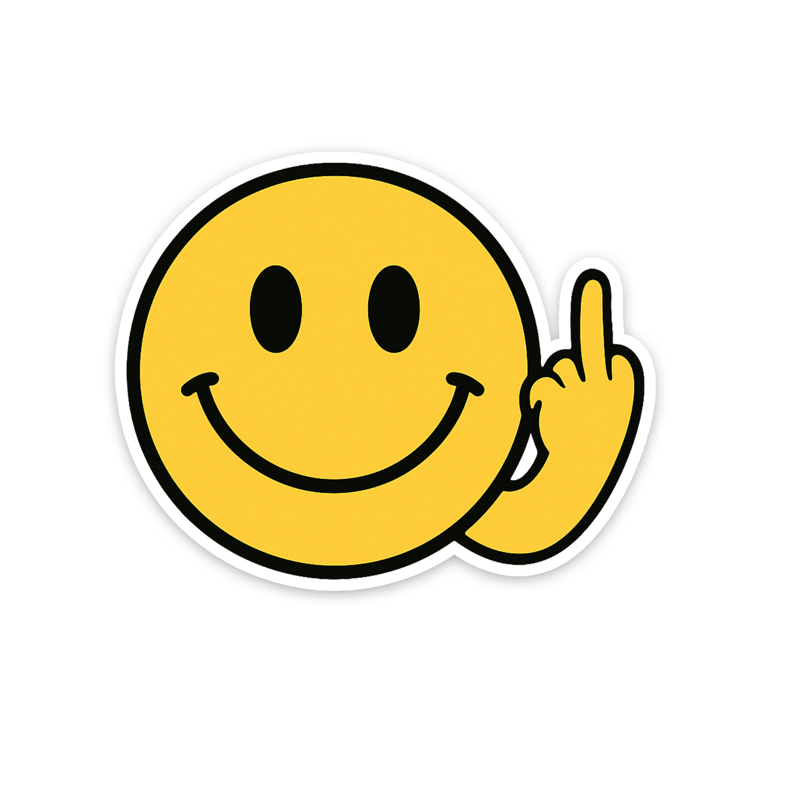 Smiley Middle Finger Sticker 4 inch Vinyl Decal Bumper sticker Car Truck Van