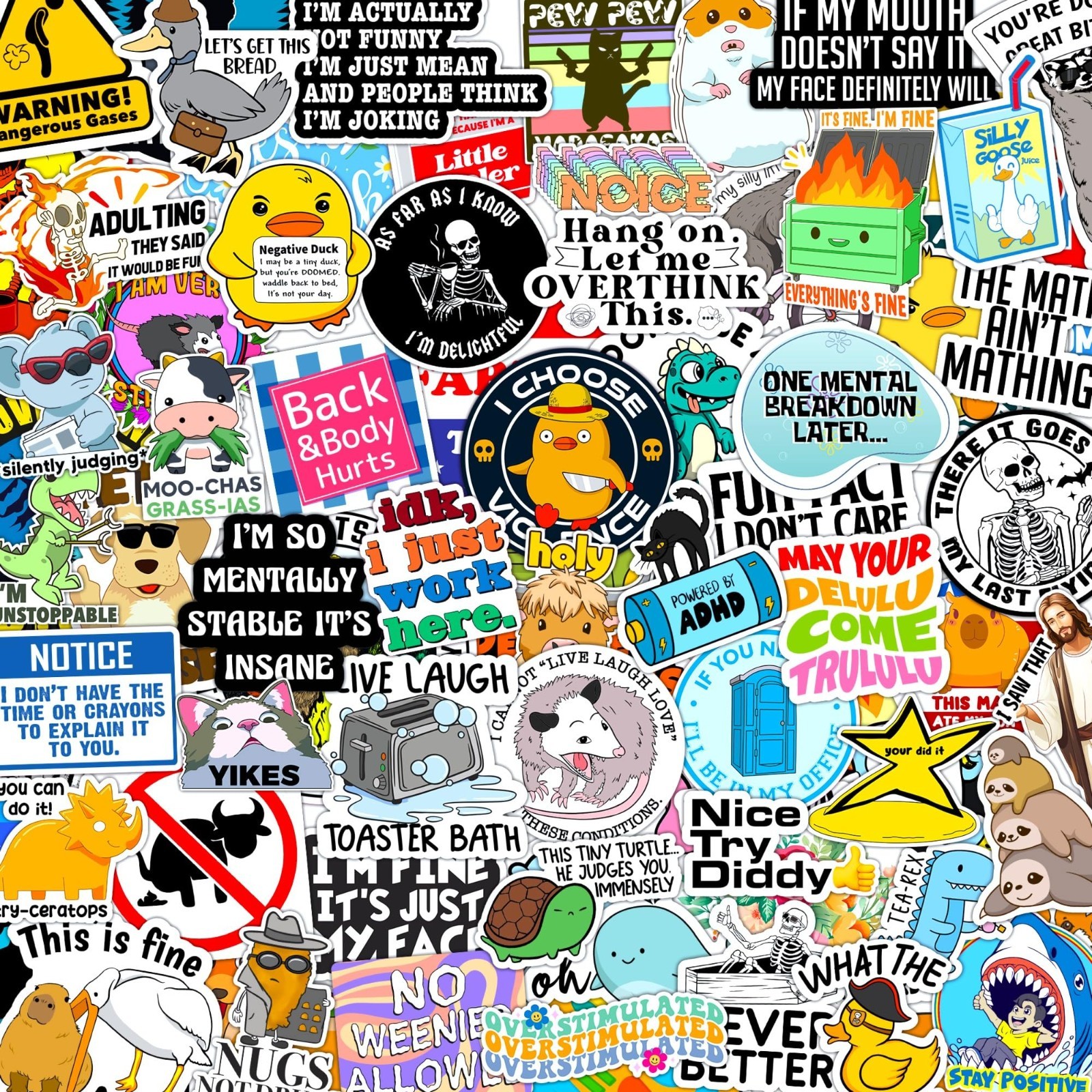 400 Pcs Waterproof Funny Stickers for Adults – Sarcastic Humor for Laptops, Phon