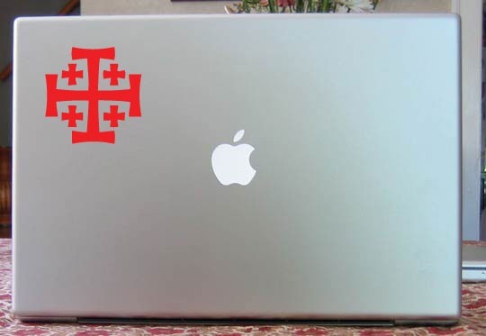 Cruz de Jerusalem Crusaders Cross Solid Vinyl Decal Sticker Jerusalém
