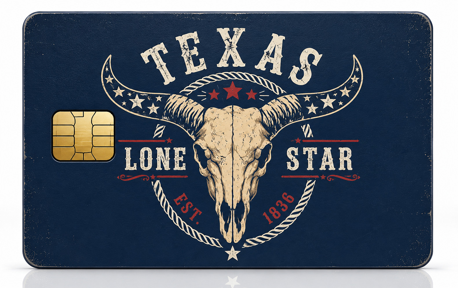 Texas Bull Skull Credit Card Skin Lone Star Debit Card Vinyl Sticker