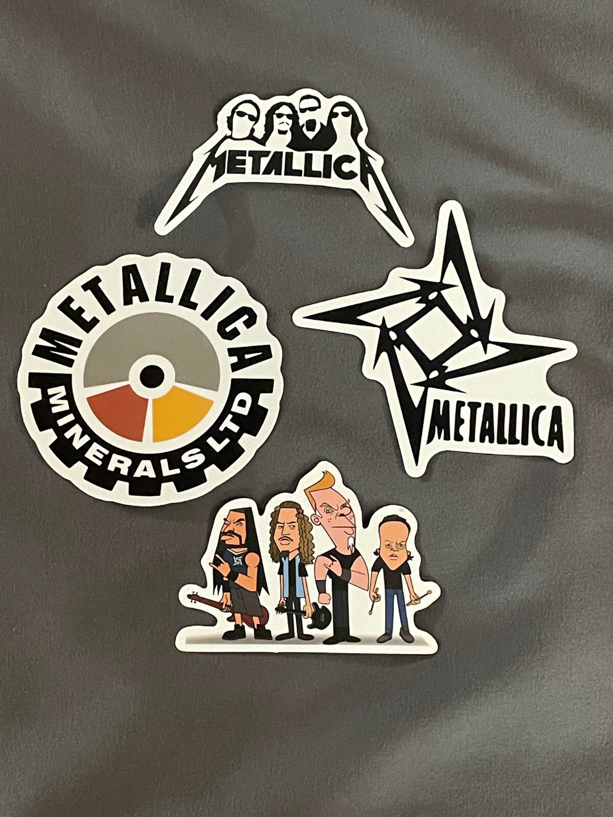 Lot (4) METALLICA 1 3/4" to 2 3/4" Band Logo STICKERS Fast! FREE SHIP! HETFIELD