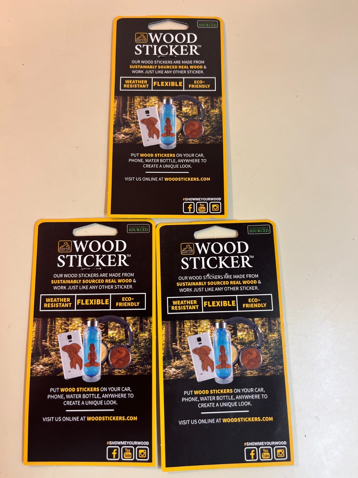 Dust City Wood 3 Stickers Lot Back to School, Nature, Forest, Trees, Explorer