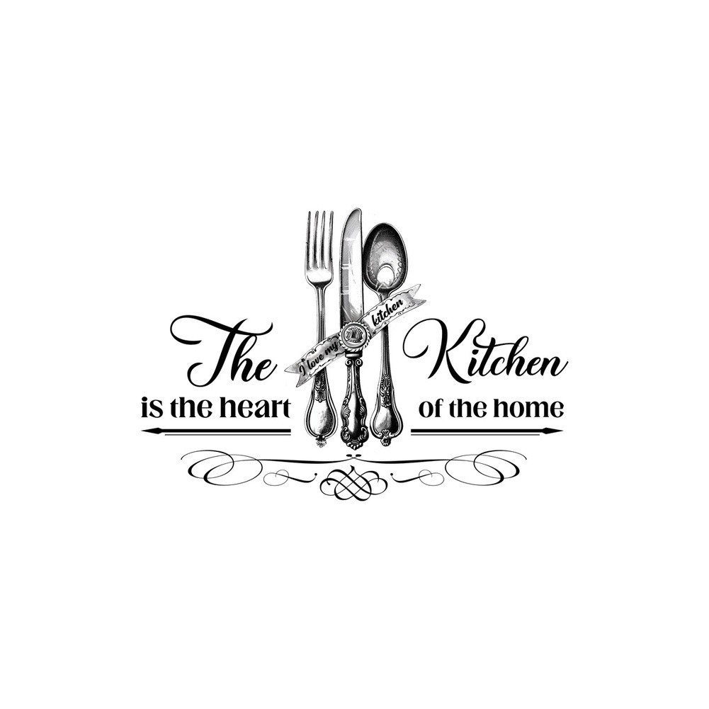 Removable Kitchen Wall Sticker Fork Utensil Pattern PVC for Home and Bedroom