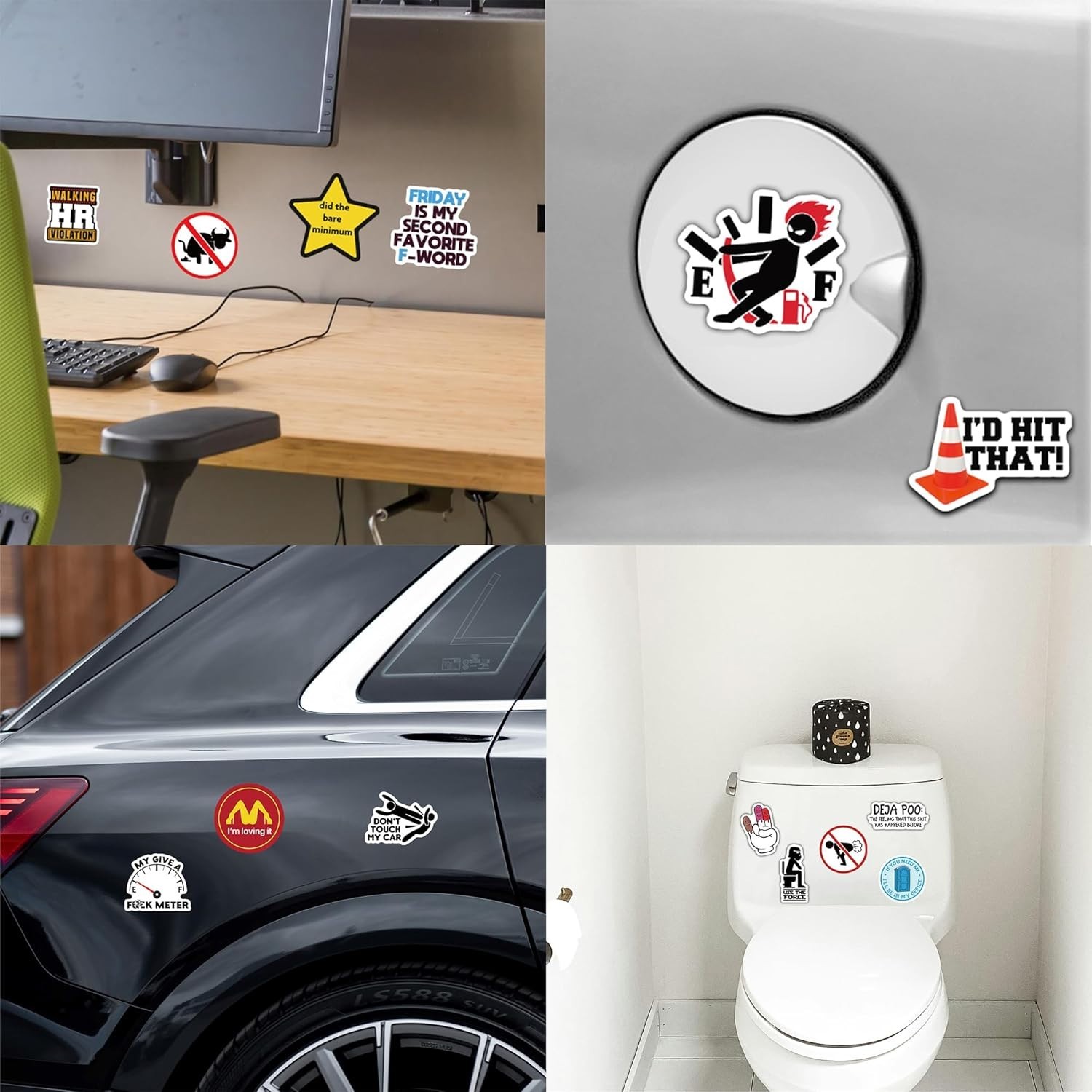 Edgy Humor Sticker Pack – 200 Irregular Vinyl Stickers for Adults – Waterproof