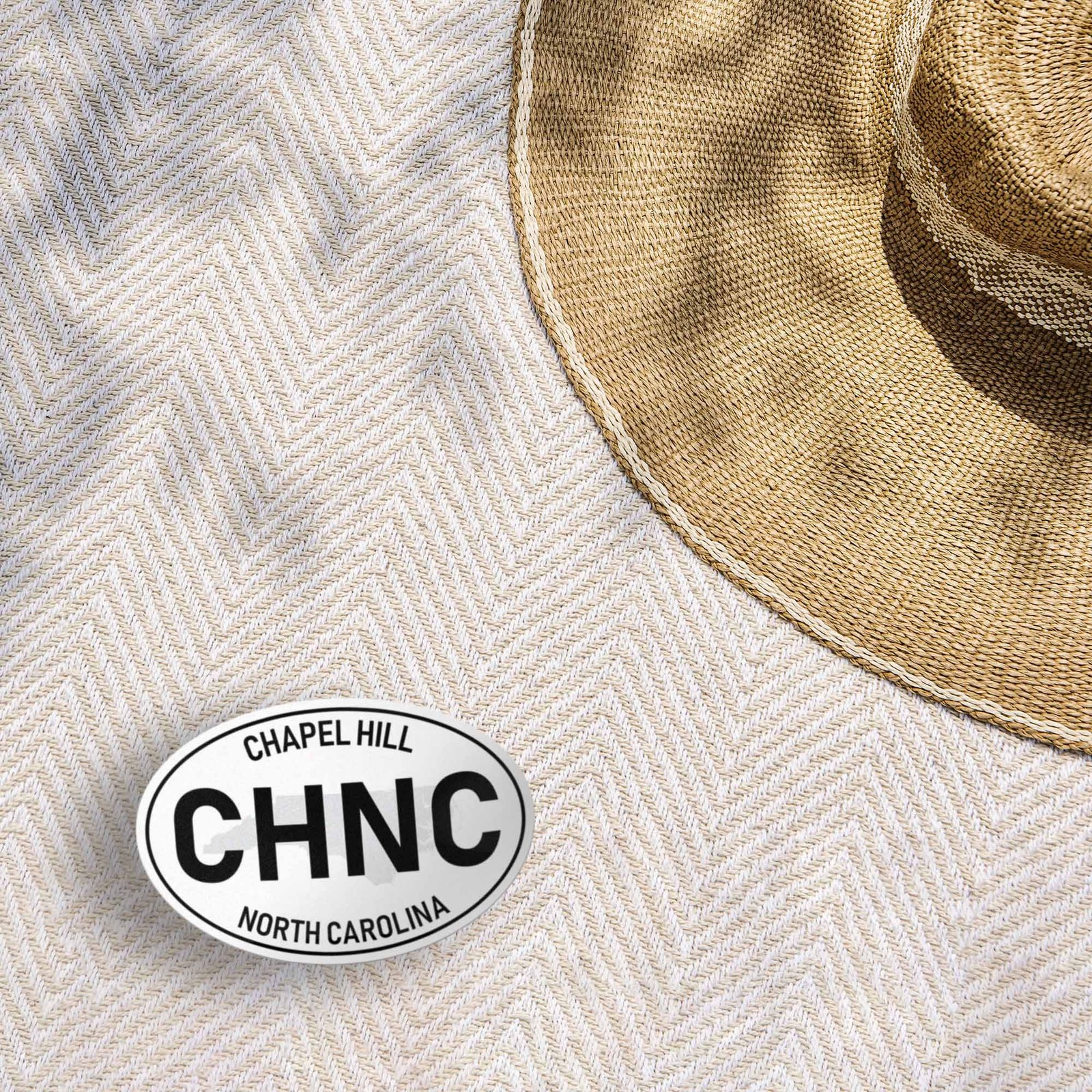 Chapel Hill North Carolina White Oval NC Bumper Sticker