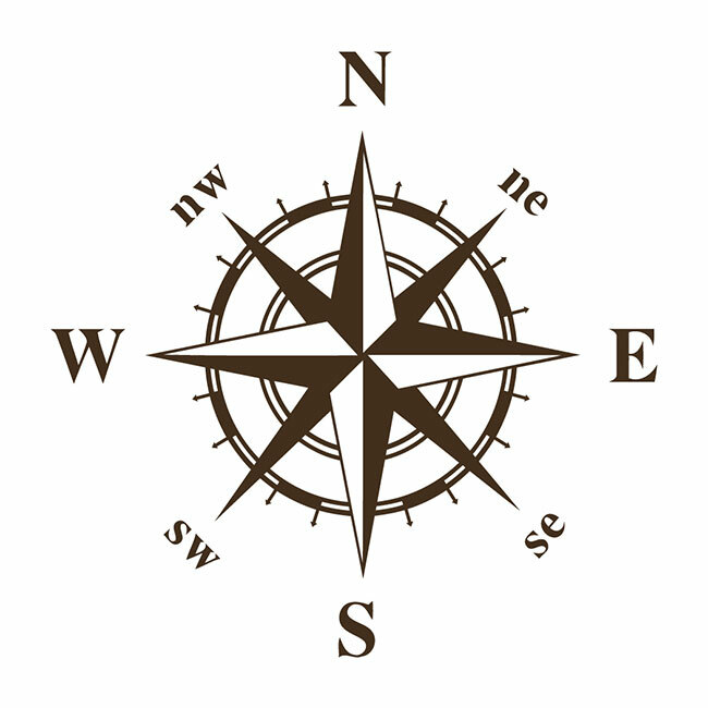 Compass Navigation Automotive Die Cut Decal Multi colors Oracal 651 brand & more