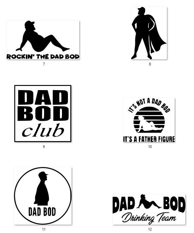Dad Bod Decals 5"
