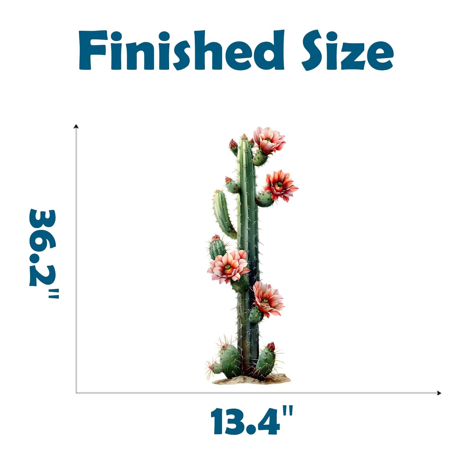 Blossing Giant Column Cactus Wall Stickers for Living Room Tropical Plant Wal…