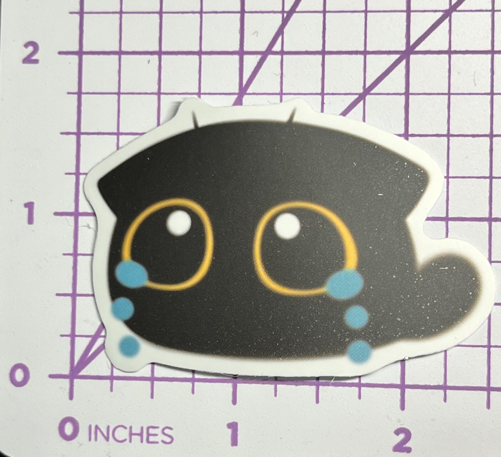 Crying Emo Kawaii Black Cat -Mystery Black Cat Vinyl Decal Sticker Bomb Top