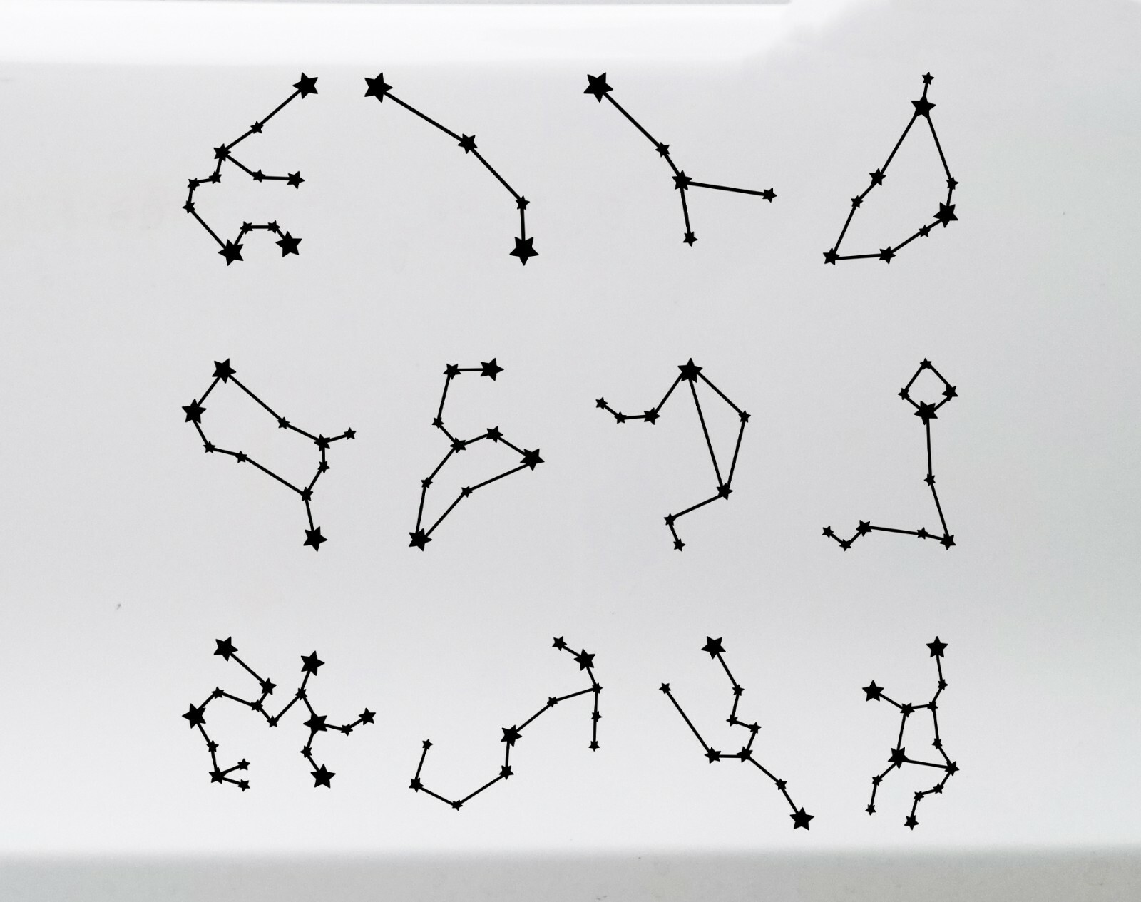 12 Constellation Vinyl Decals – Stars Zodiac Astrology Signs – Die Cut Stickers