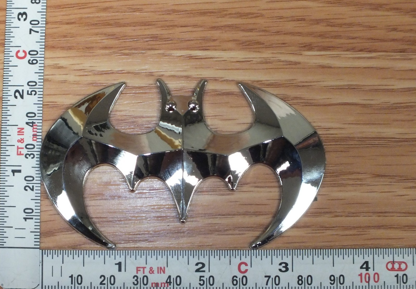 Unbranded Metal Batman Logo Emblem Sticker w/ Momo Adhesive Double Sided Tape