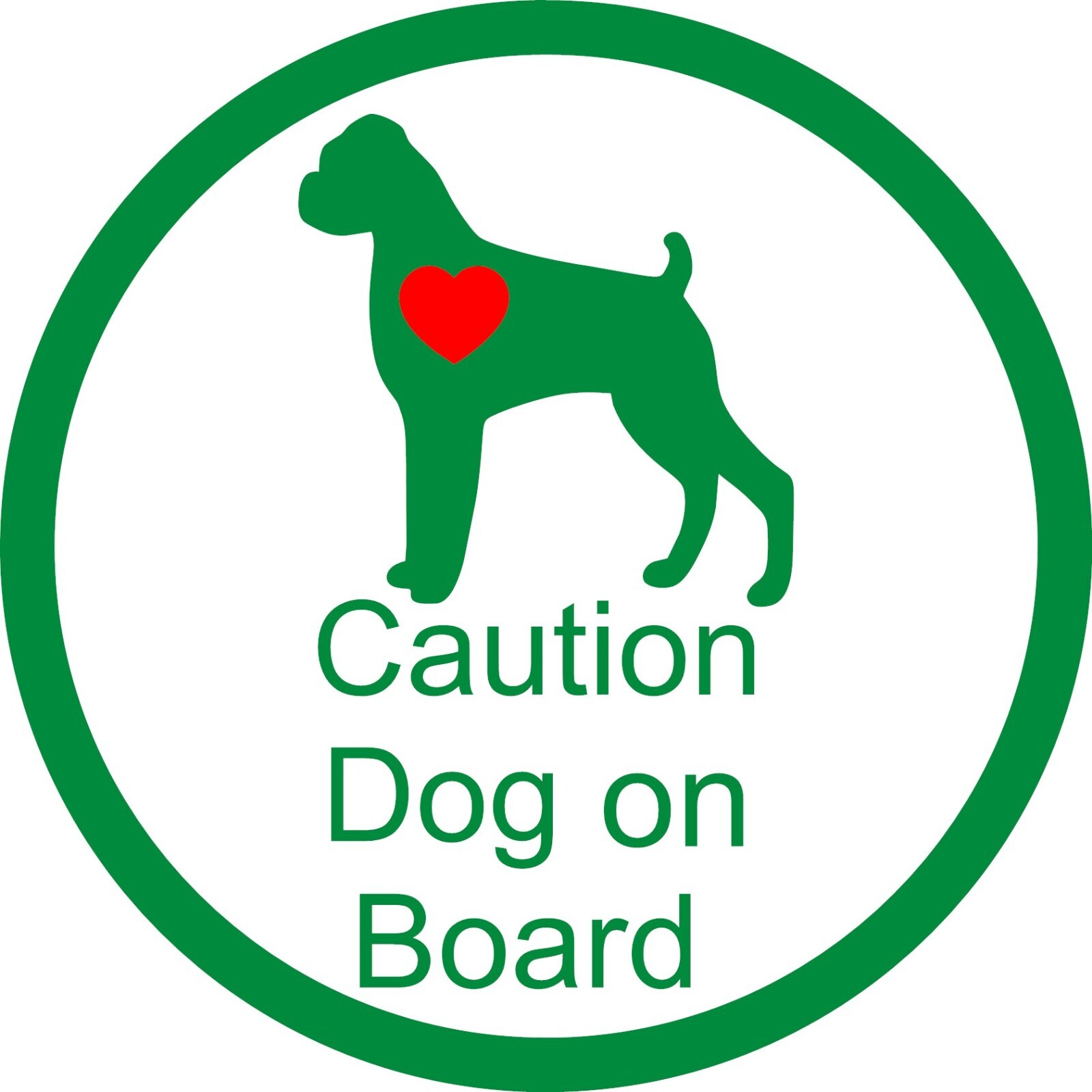 DOG on Broad with a RED HEART VINYL DECAL 5.6"in X 5.6" in your choice of color