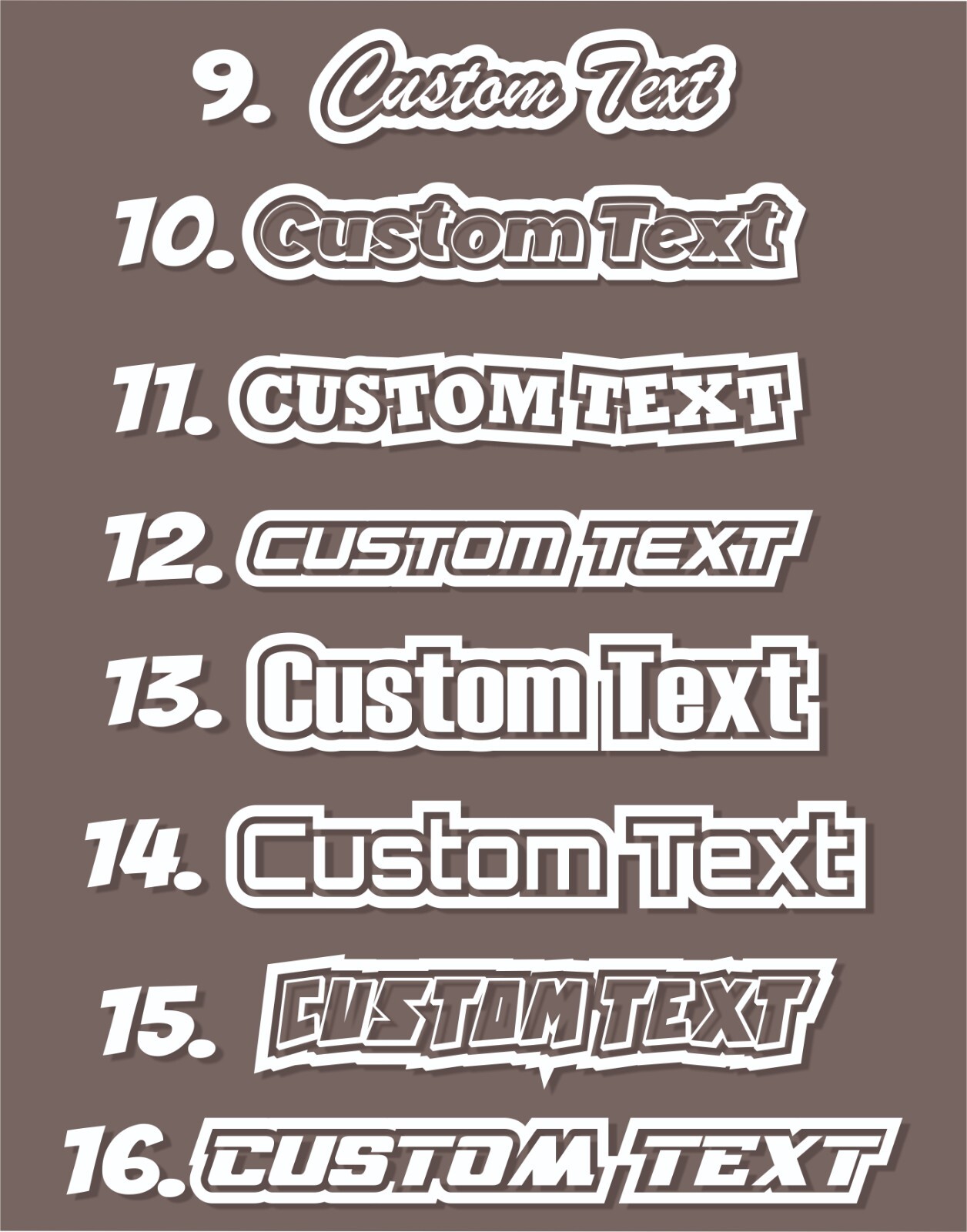 2x Outlined Stickers Name Car Bike Window Custom Personalised Vinyl Decals