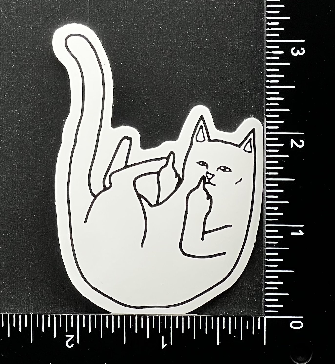 Middle Finger Cat – Adult Humor Vinyl Sticker – Heavy Duty