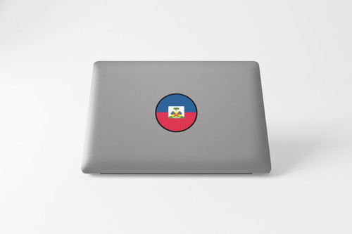 Haiti Flag Circle Sticker Decal