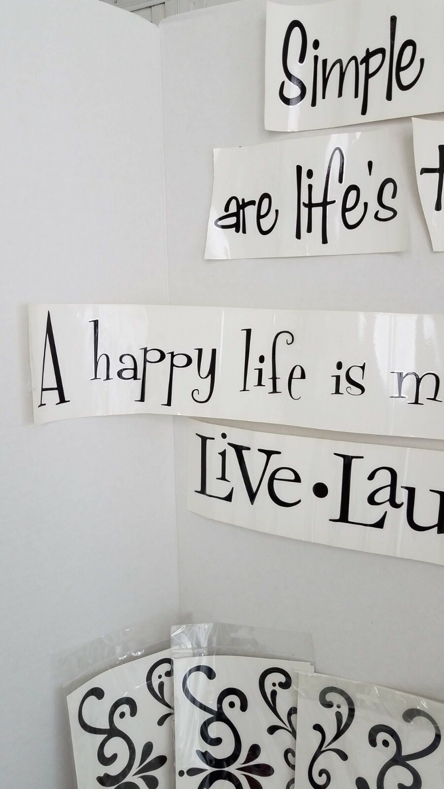 Wall Words Simple Pleasures*Live*Laugh*Love *Little Things*Vinyl Wall Art Pieces