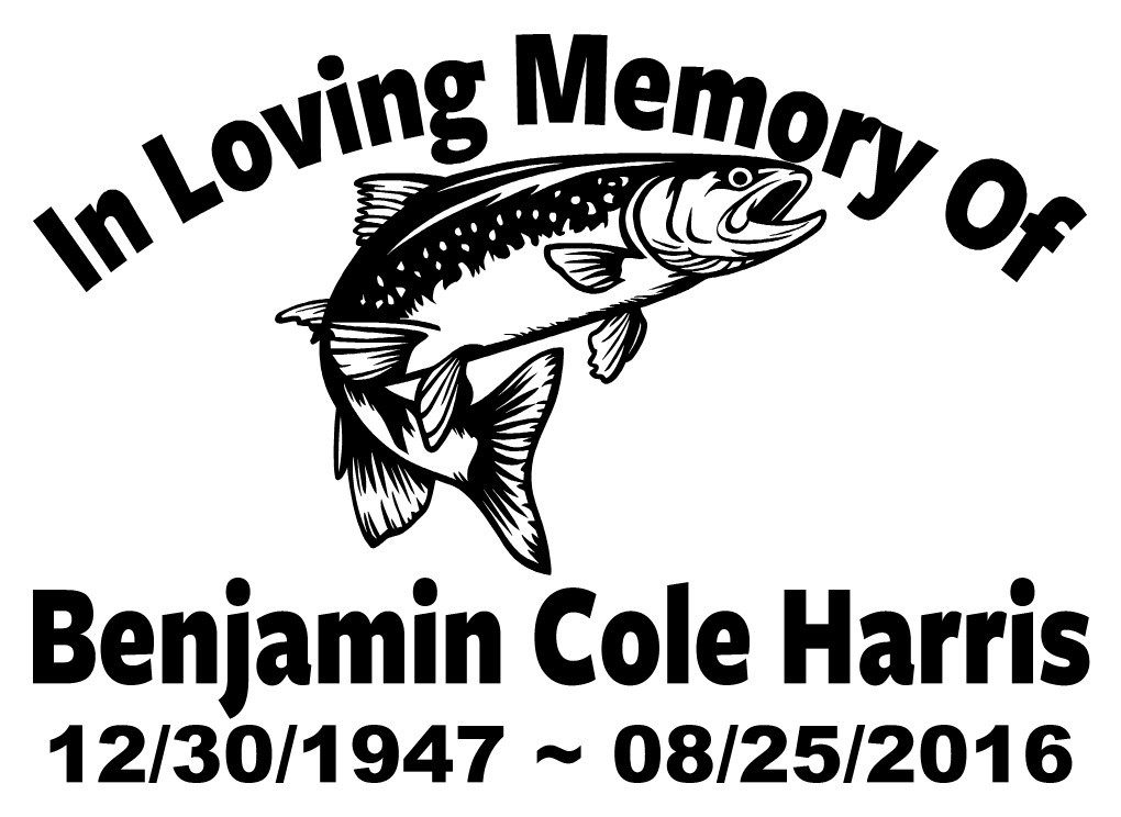 In Loving Memory – Fisherman Trout Sticker Decal Fishing Memorial Personalized