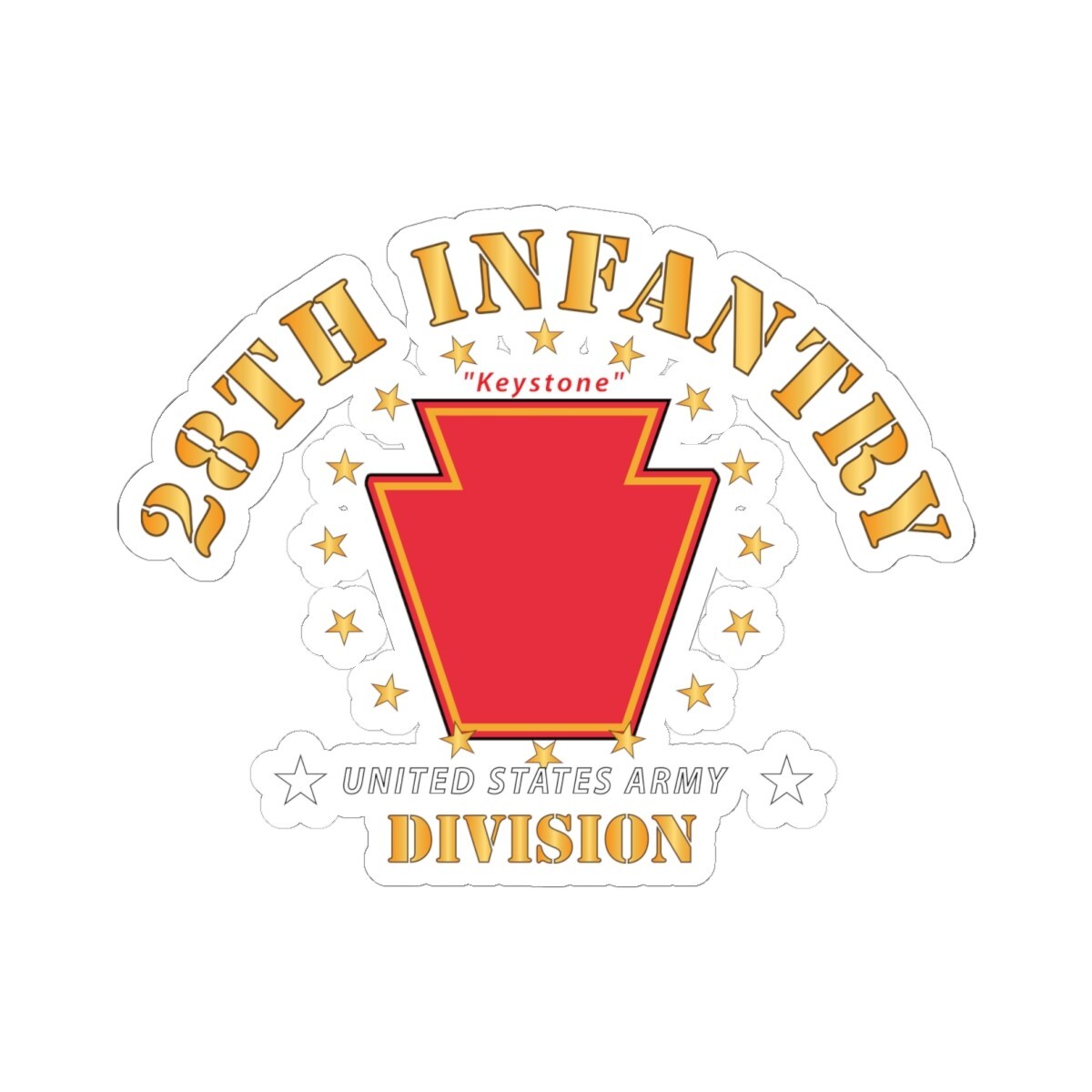 Kiss-Cut Stickers – Army – 28th Infantry Division – Keystone – SSI