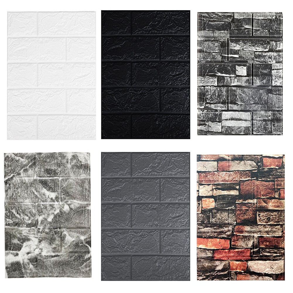 10/20pc 3D Tile Brick Wall Sticker Self-adhesive Waterproof Foam Panel Wallpaper