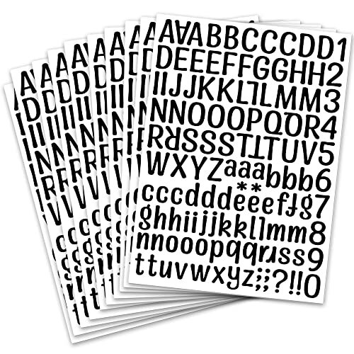 1260 pcs 10 Sheets Vinyl Letters Stickers (Black) Numbers 1 Inch 10 Black Set