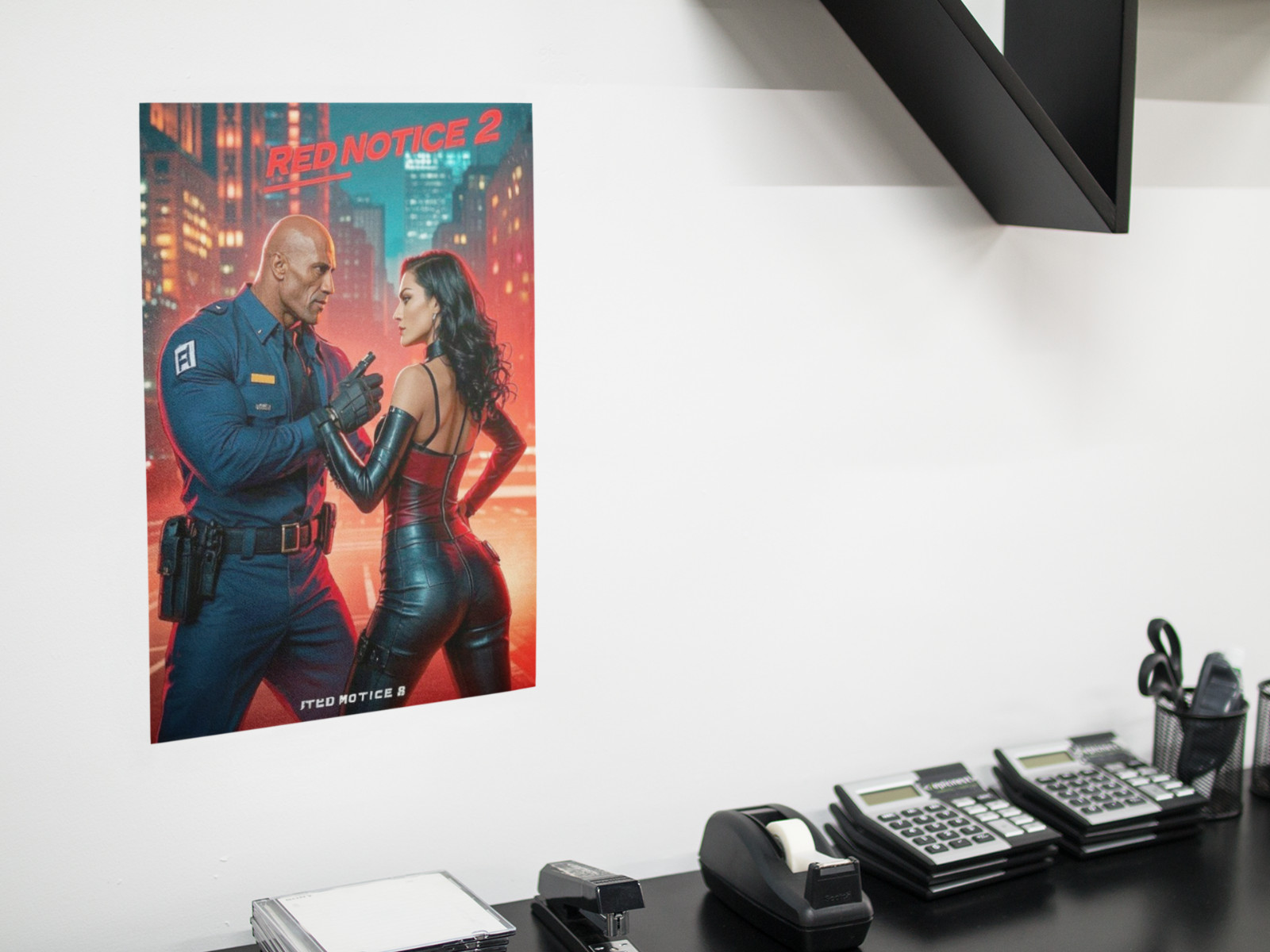 RED NOTICE Movie Wall Vinyl Decal Poster Print (Removable Adhesive)