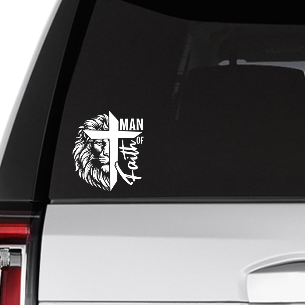 Christian Men Decal Man of Faith Sticker Car Window Christian