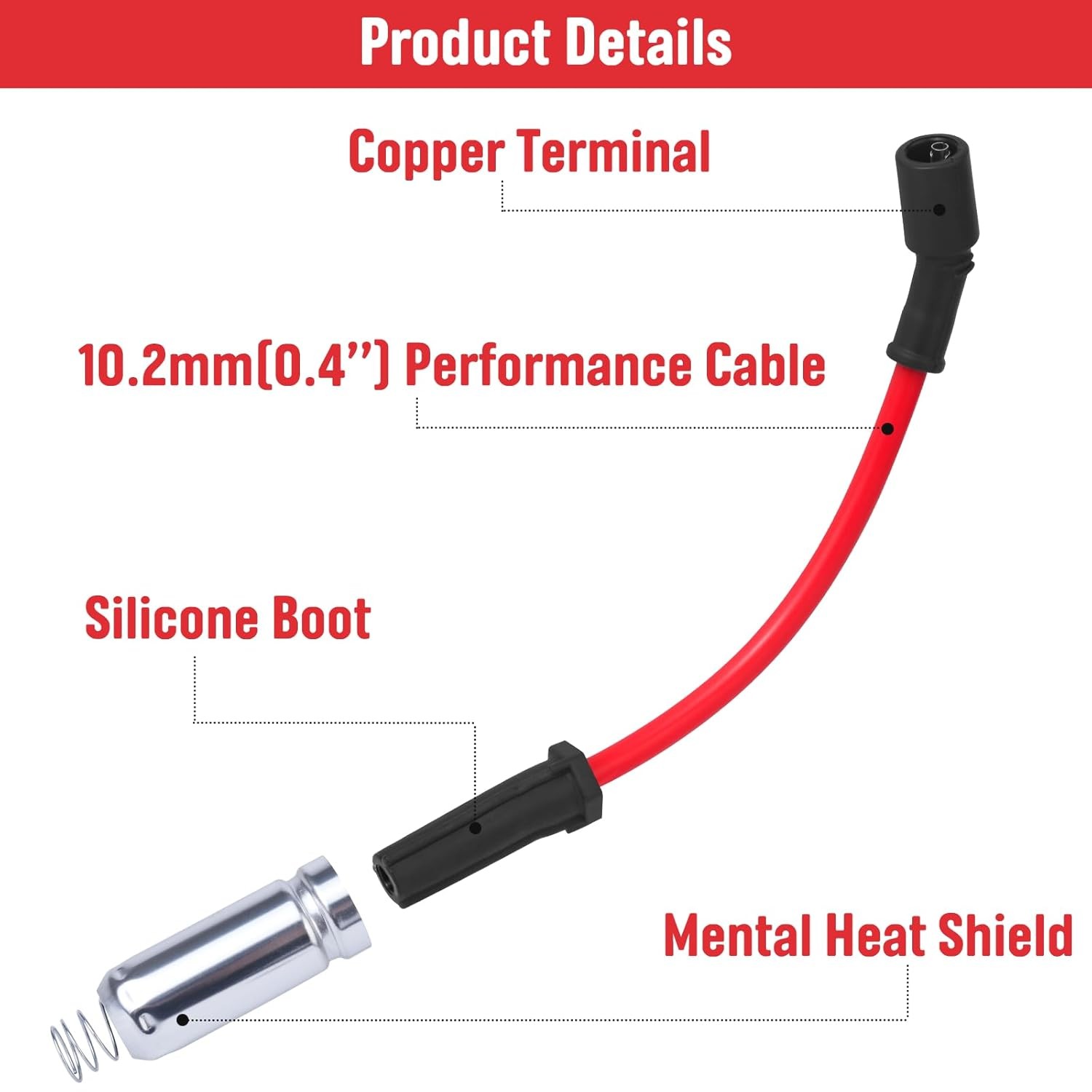 High Performance Spark Plug Ignition Wires Set Fit for 2000-2021 Chevy Silverado