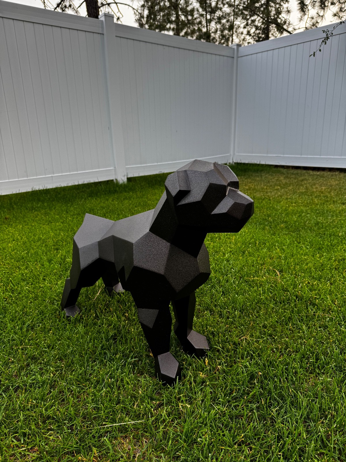 polygonal dog geometric sculpture handcrafted