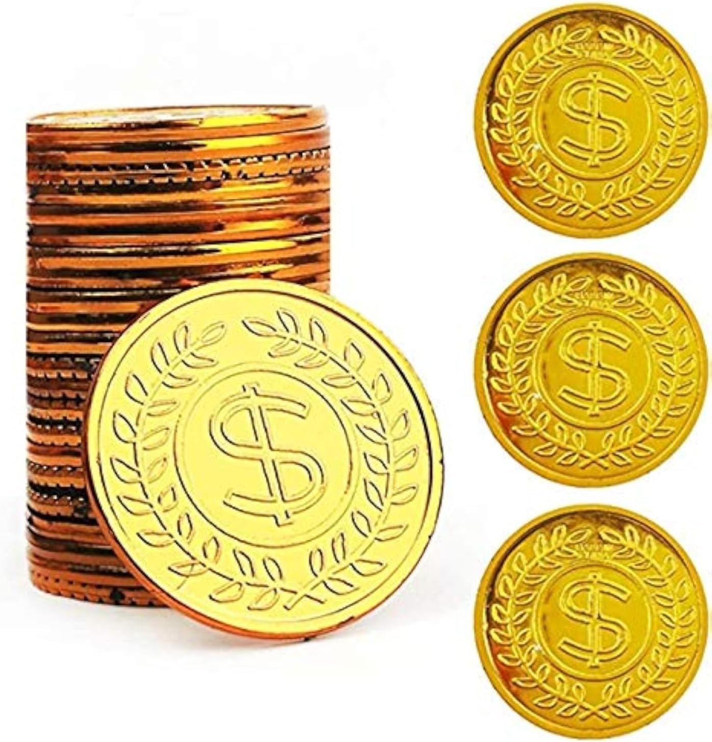 TCOTBE Pirate Gold Coins Plastic Set of 100,Play Treasure for…