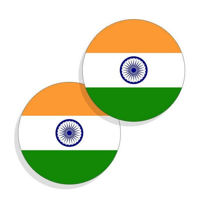 India Flag Stickers Flag Decals Vinyl Round Indoor Outdoor Circles 4 pack