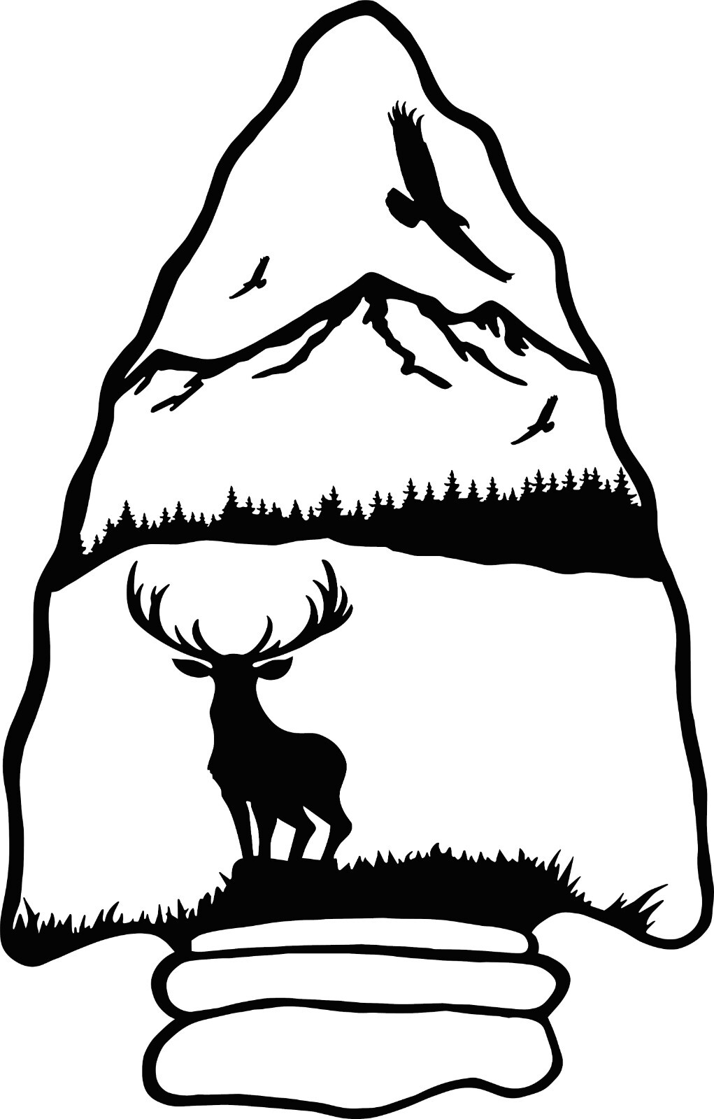 Arrow Head with a Deer decal in your choice of color 5.5"h x 3.5"w