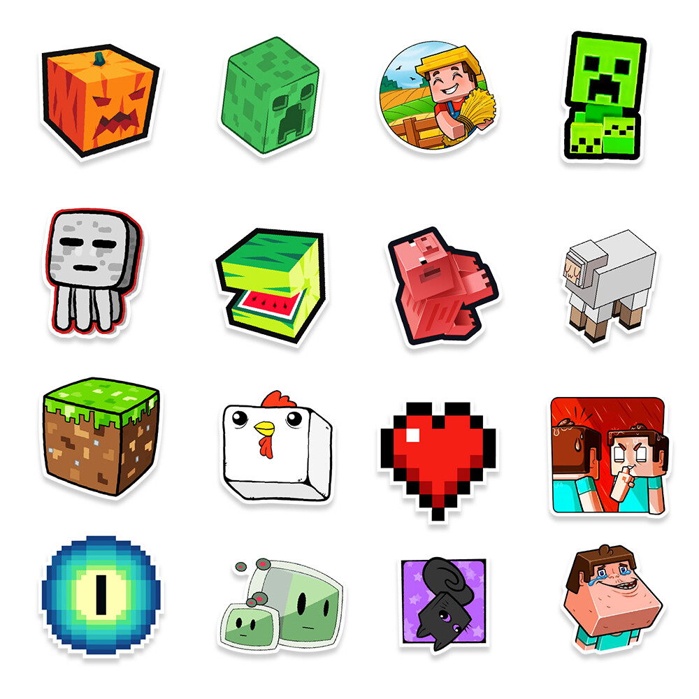 50 Pcs Stickers Minecraft Video Game Skateboard Laptop Luggage Phone Car Vinyl