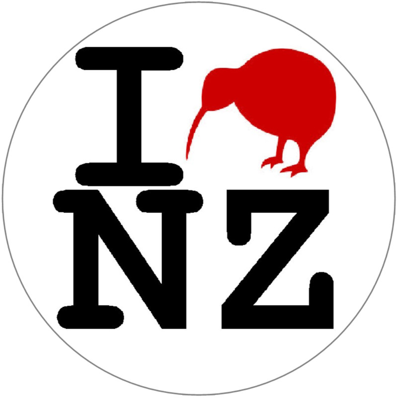 I Love New Zealand – 10 Pack Circle Stickers 3" x 3" – NZ Kiwi