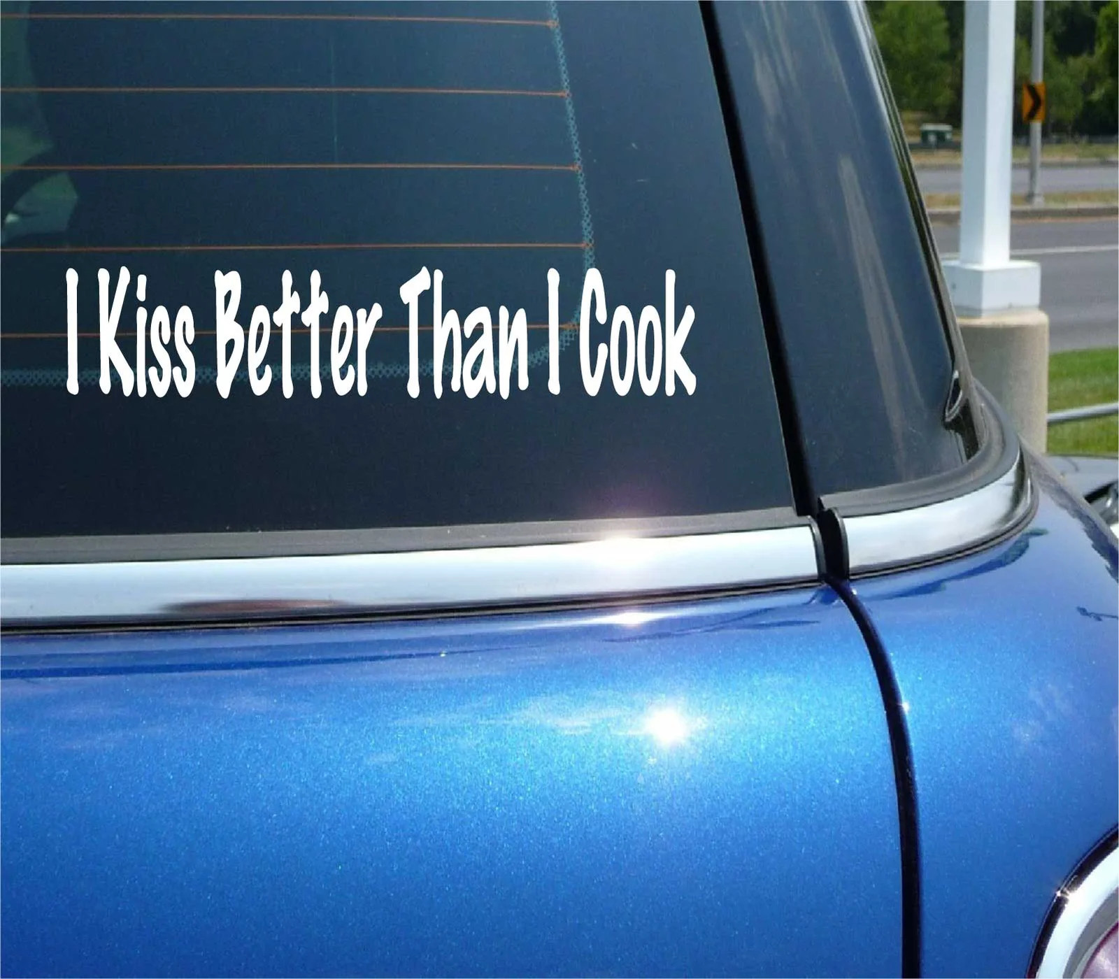I KISS BETTER THAN I COOK KITCHEN FUNNY DECAL STICKER ART CAR WALL