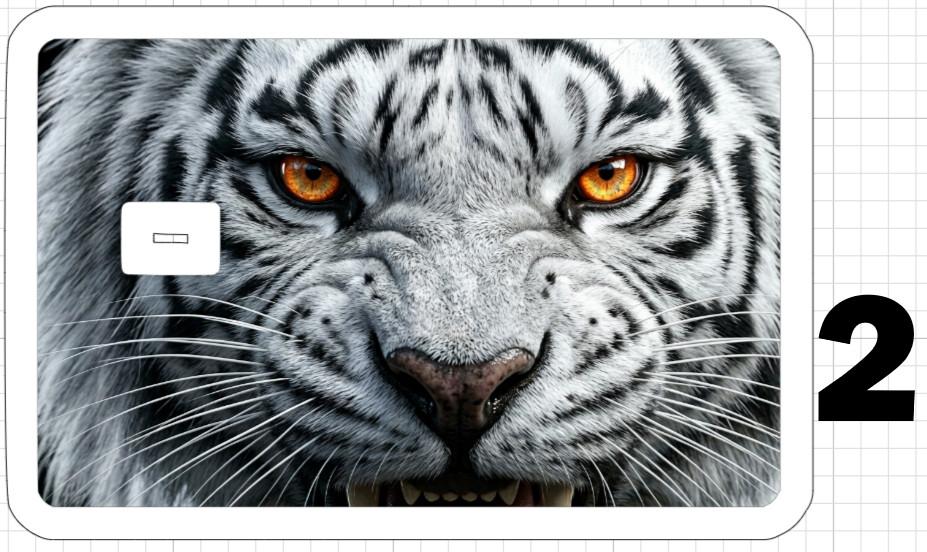 Tiger Art ATM Debit Credit Gift Card Sticker Skin Rainbow Cat White Bengal Anime