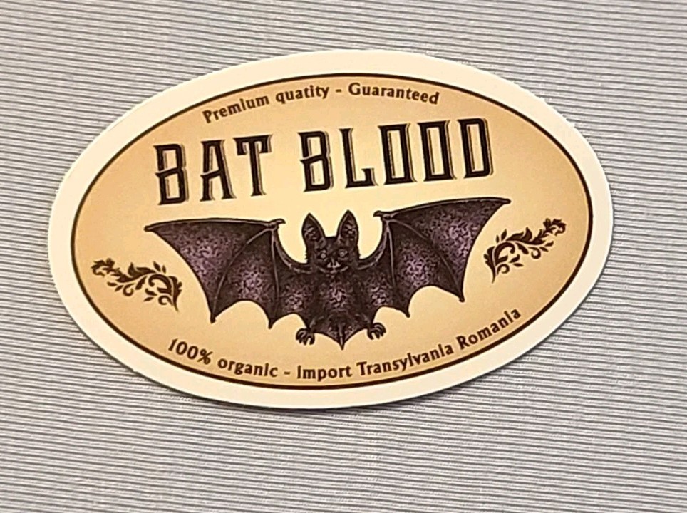 Bat Blood Vinyl Sticker Vampire Potion Journal Scrapbook Die Cut Goth Gothic