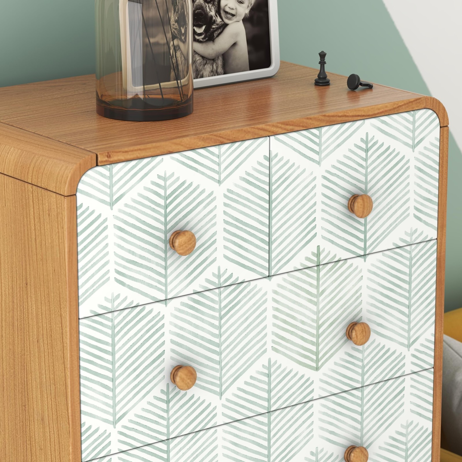 Modern Peel and Stick Wallpaper 17.3"×78.8" Geometric Wallpaper Boho Cont