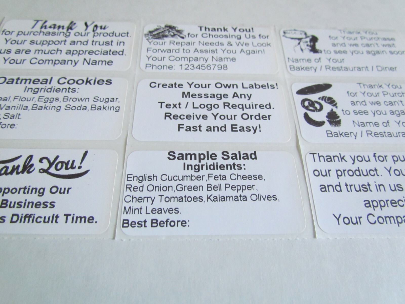 100 Custom Labels Stickers Personalized Tag 2"x1" Shipping Business Inventory