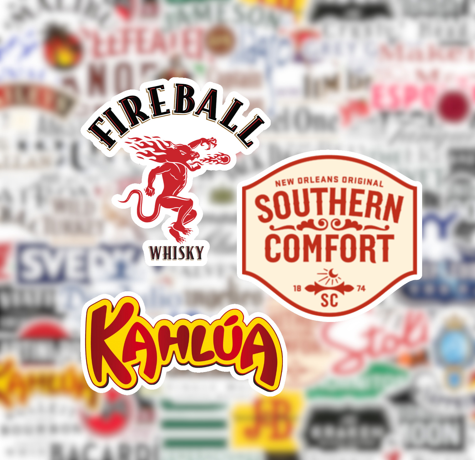 25/50 Liquor Logo Sticker Pack – Matte Vinyl – Brewery Microbrew Ale Vodka Rum