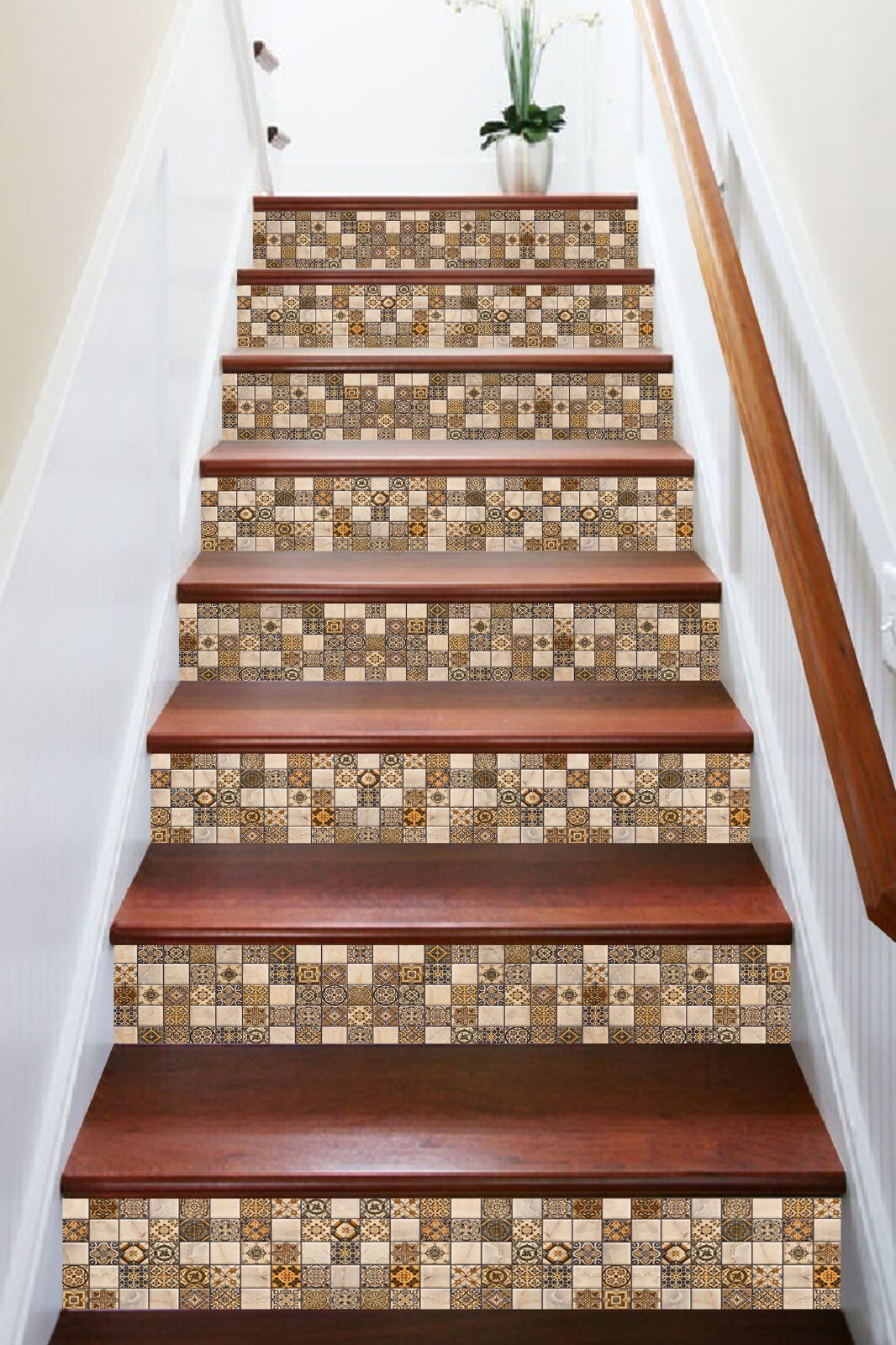 3D Small Square AZ619 Stair Risers Decoration Mural Vinyl Wallpaper Kay