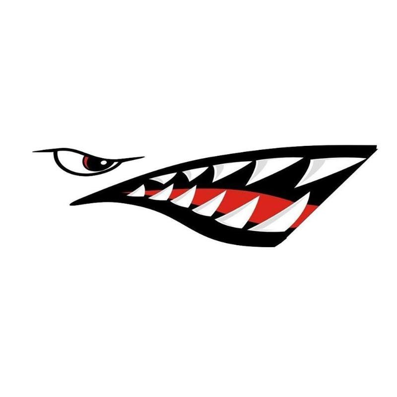 2 Shark Teeth Mouth Reflective Decals Graphics Sticker for Kayak Canoe Car Truck