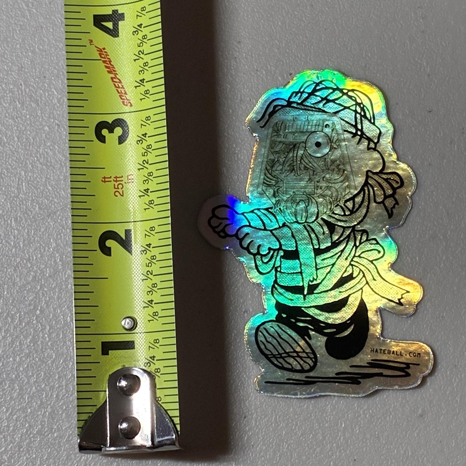Hateball Holographic Mummy Zombie Peanuts-like Vinyl Sticker Streetwear Art 3”