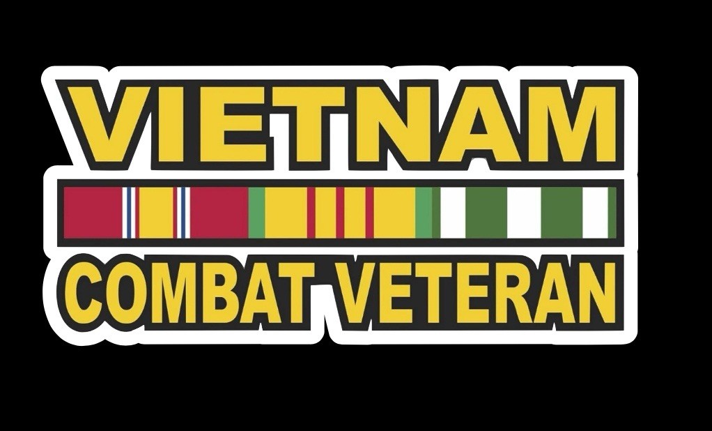 Vietnam Combat Veteran with Ribbons Vet STICKER MADE USA TRUCK WINDOW CAR