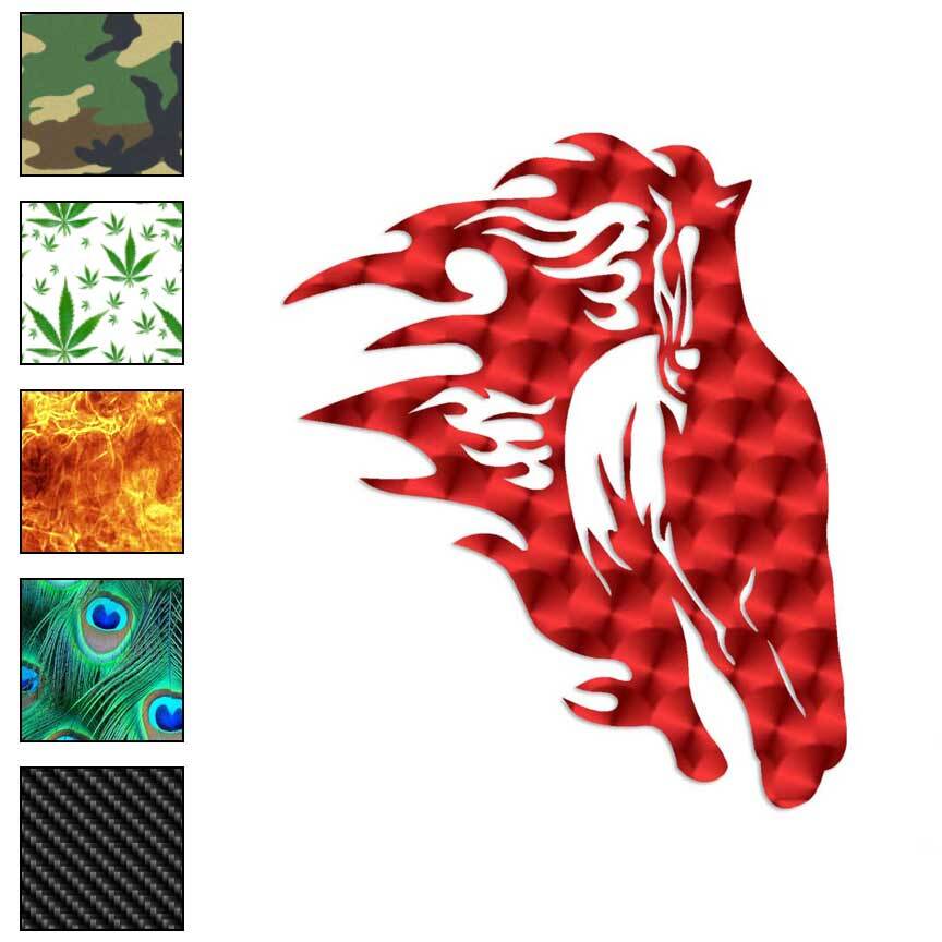 Horse Flames Running, Vinyl Decal Sticker, 40 Patterns & 3 Sizes, #1061