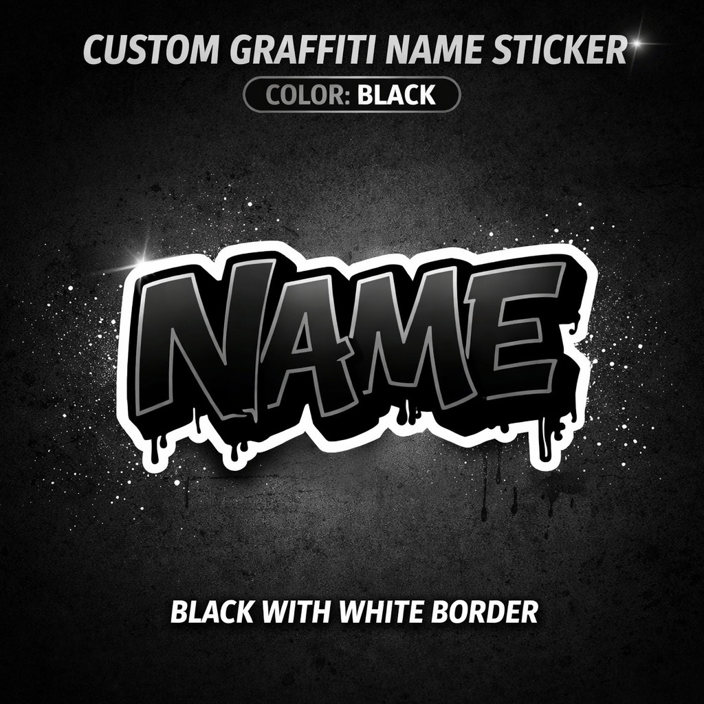 Custom Name Sticker Graffiti Personalized Decal Any Name Car Laptop
