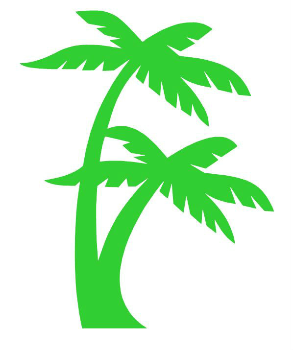 PALM TREES VINYL DECAL STICKER BEACH OCEAN CHOOSE COLOR