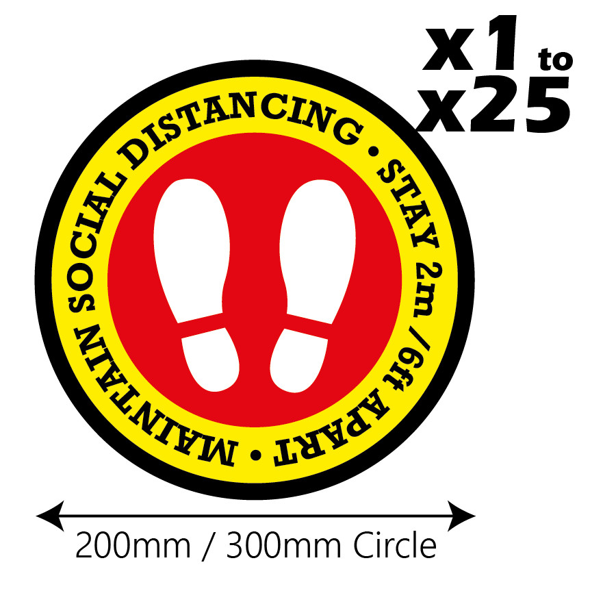 Shop Floor Stickers Social Distancing Floor Decals – Stickers – 7.87 / 11.81 in