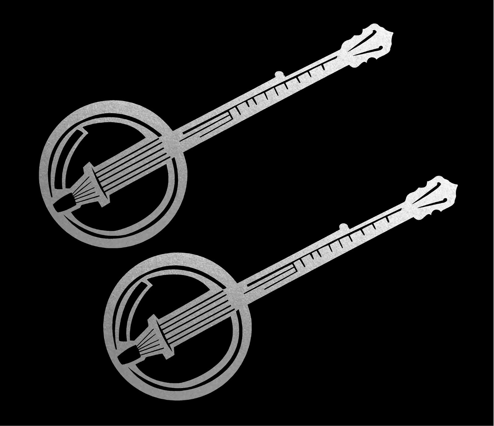 Banjo Decals Set of Two Car Vinyl Bluegrass Country Old Time Music Sticker