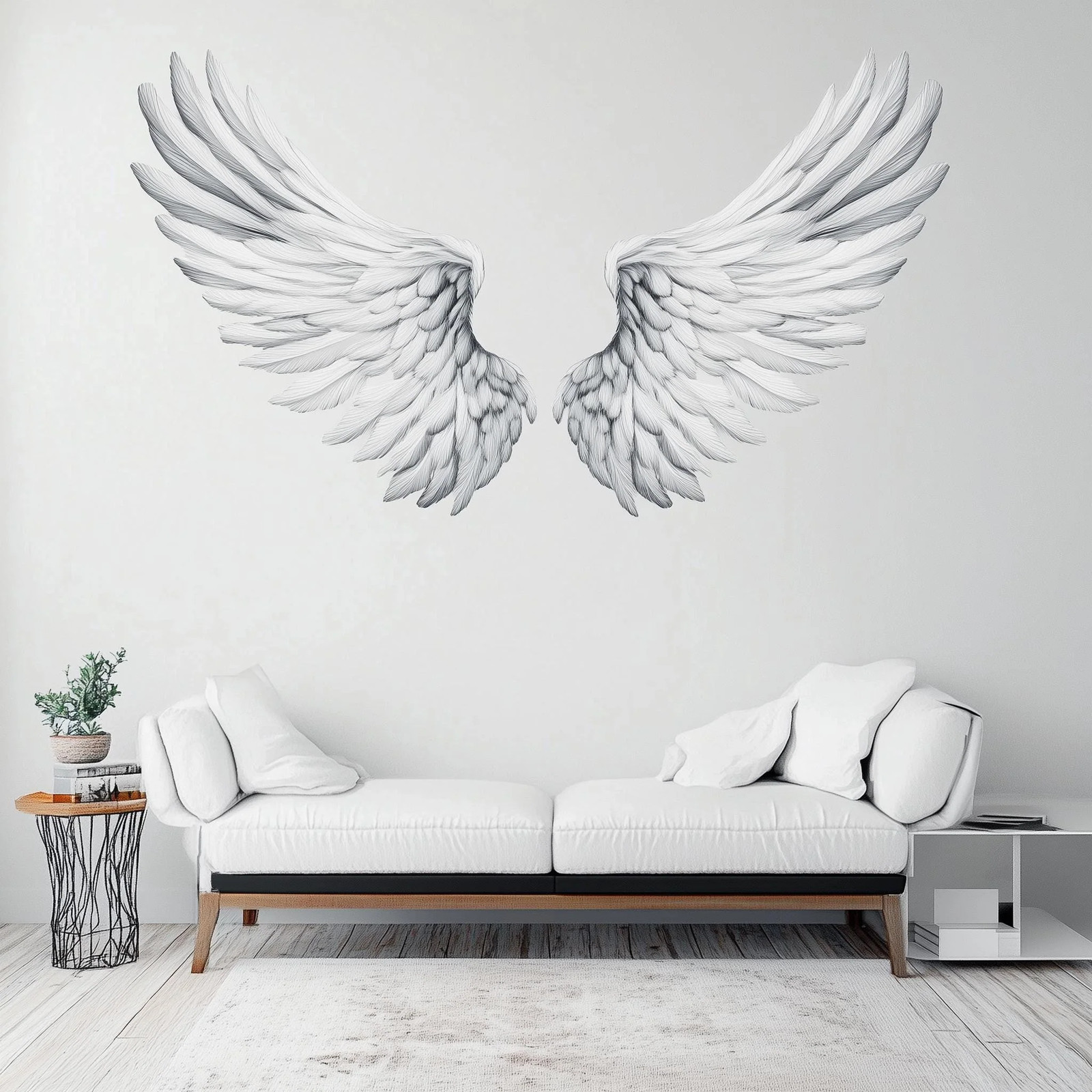 Large Angel Wings Wall Decal | Minimalist Wings Wall Sticker