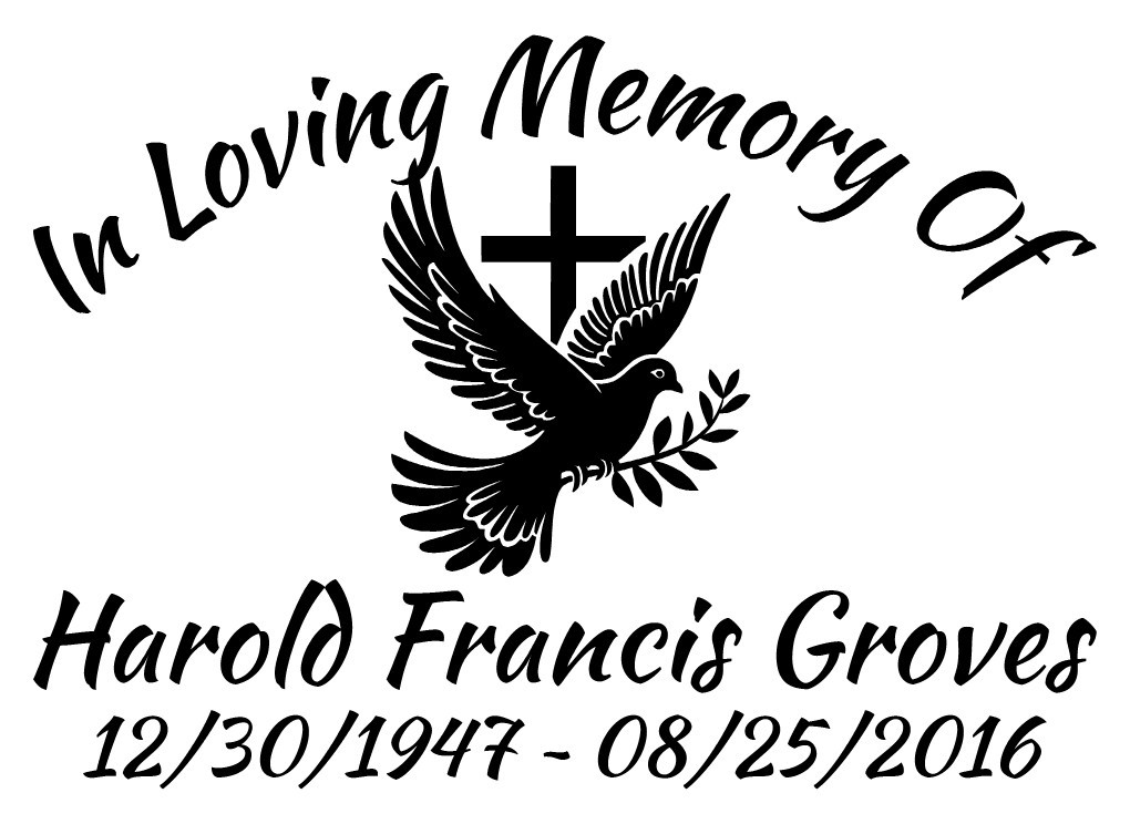 In Loving Memory Of – Dove Sticker Decal Window Cross Memorial Personalized #3